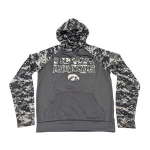 Colosseum Men's Iowa Hawkeyes Salute to Troops Camo Hoodie Sweatshirt Size Small